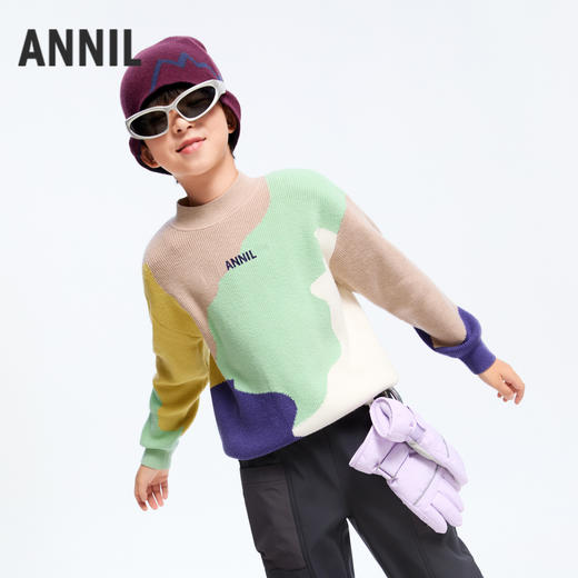 男童潮趣拼色毛衣冬季新款安奈儿童装实体店同款AB444605 商品图2