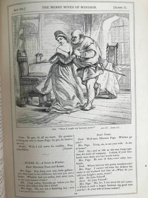 约19世纪中后期 莎士比亚戏剧集（全3卷） 塞卢斯数百幅版画插图 真皮精装16开 商品图13