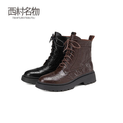 西村名物新款朋克复古风马丁靴2024冬季新款百搭马丁靴女X24DS47751 商品图0