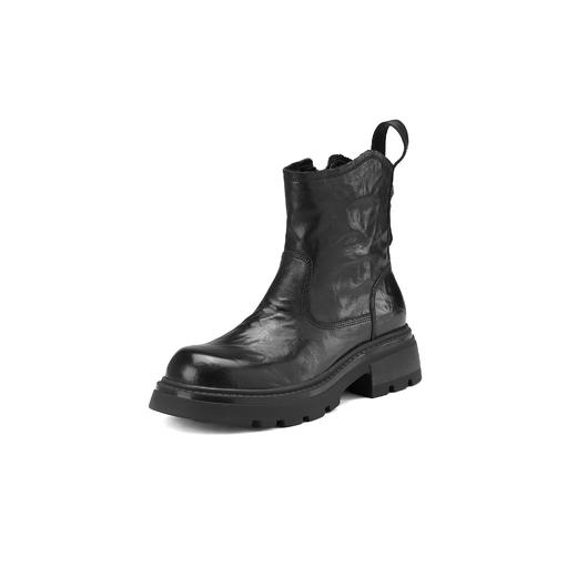 西村名物2024秋冬新款百搭圆头厚底粗跟侧拉链短筒时装靴女X24DS47341 商品图0