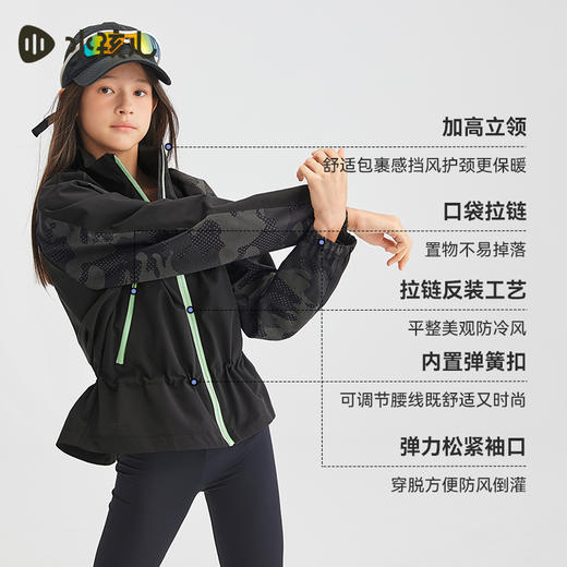 水孩儿童装2024秋季新款女童三防薄外套儿童时尚户外拉链衫 商品图4