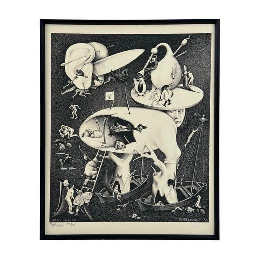 埃舍尔复刻博斯《人间乐园》（带框装裱画） 商品图1