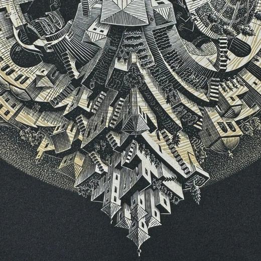 埃舍尔《四面体木刻》（带框装裱画） 商品图5