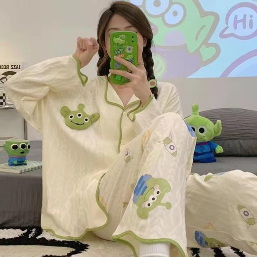 【时髦女孩，简约衫睡衣套装】可爱少女的居家小时光，亲肤宽松舒适透气，新款睡衣女春秋季长袖长裤春秋开衫学生家居服套装QQ 商品图12