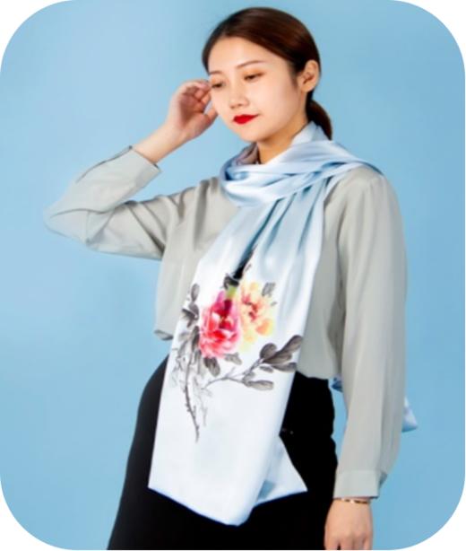 青云染/ClouDyeing【手绘双面】抗皱桑蚕丝披肩-送礼长巾 商品图1