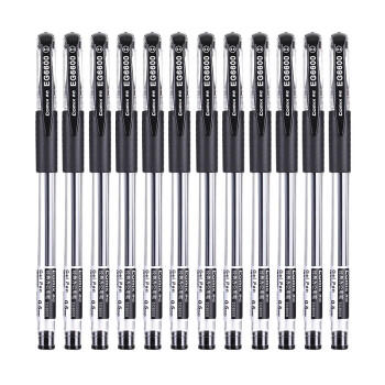 齐心（Comix）【热门商品】经典办公子弹头拔帽中性笔/水笔/0.5mm会议签字笔12支/盒黑色 工具 EG6600 商品图3