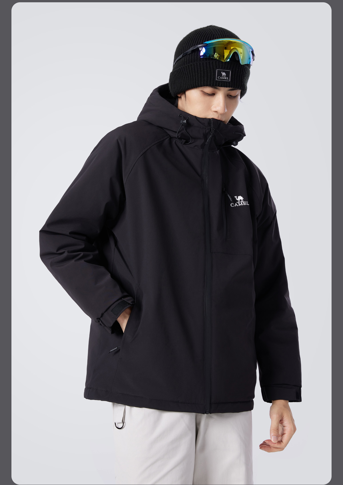 骆驼夹克棉服男冬季2025新款连帽加绒加厚保暖防水情侣棉衣外套男m13