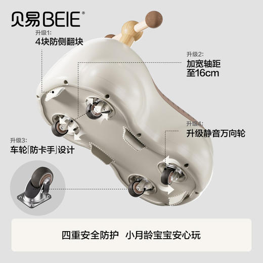 【会员可兑换品】贝易花生车扭扭车1一3岁带拖斗儿童溜溜车婴儿宝宝周岁礼物玩具车 商品图2