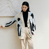 玳莎提花宽松针织开衫女2024年冬季新款通勤休闲慵懒风落肩袖外套  ED33309 商品缩略图0