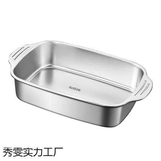 316不锈钢烤鱼盘长方形家用食品级加厚深盘电磁炉明火托盘子 商品图4
