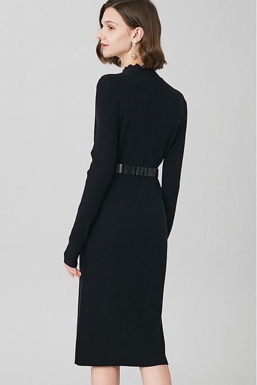 ONEBUYE/晚白 纯色打底毛衣连衣裙 10418 商品图2