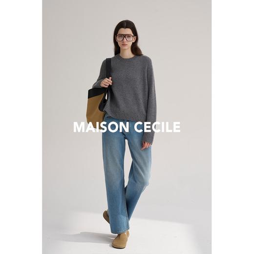MAISON CECILE四色/全羊绒温暖圆领宽松针织毛衣 商品图1