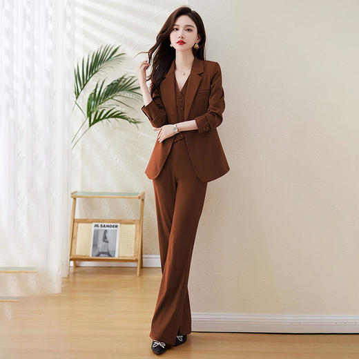 TZW-2024秋穿搭高级感通勤OL职业风百搭西装三件套HR-SNX2837 商品图0