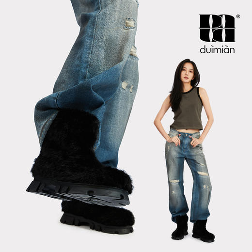 对面duimian-厚底毛毛靴秋冬款加厚 商品图0