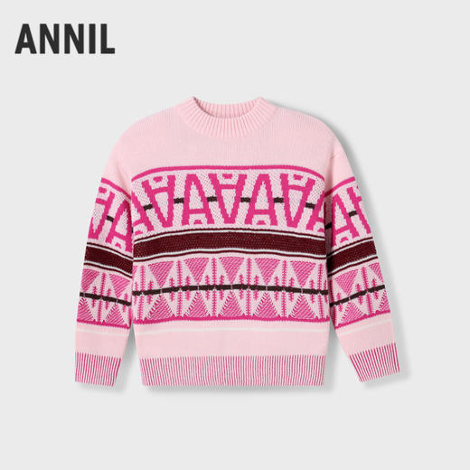 男女童潮趣提花保暖毛衣冬季新款安奈儿童装实体店同款AM444653 商品图1