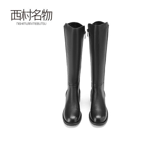 西村名物2024冬季新款英伦风厚底百搭显瘦典范加绒长筒靴女X24DQ47281 商品图1