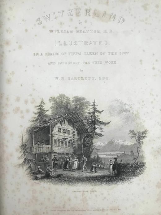 1834年 瑞士风光版画集 近百幅精美版画插图 真皮精装16开 商品图2