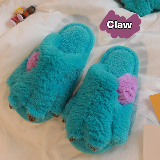 【被窝里的温度“脚丫暖宝宝”】冬日软萌可爱棉拖鞋，珊瑚绒内里舒适，同色包边工艺，保暖毛绒情侣ins棉拖鞋冬天卡通居家 商品图3