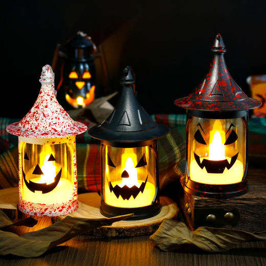 【万圣节装饰】南瓜表情风灯新款鬼节复活节蜡烛灯节日气氛装饰创意小夜灯。ry 商品图3