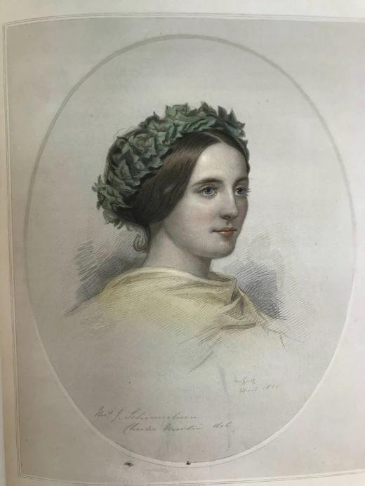 1852年 科克兰德夫人《家居丽人之书》 12幅彩色肖像插图 全真皮精装大16开 商品图3