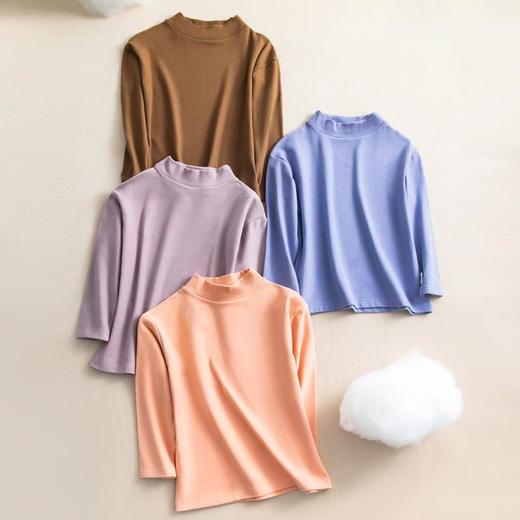 [限时特惠49.9元拍二件]A类品 质秋冬新款5色儿童亲子打底衫加绒 双面保暖半高领儿童上衣内搭中大童长袖T恤儿童上衣内搭秋衣 商品图0