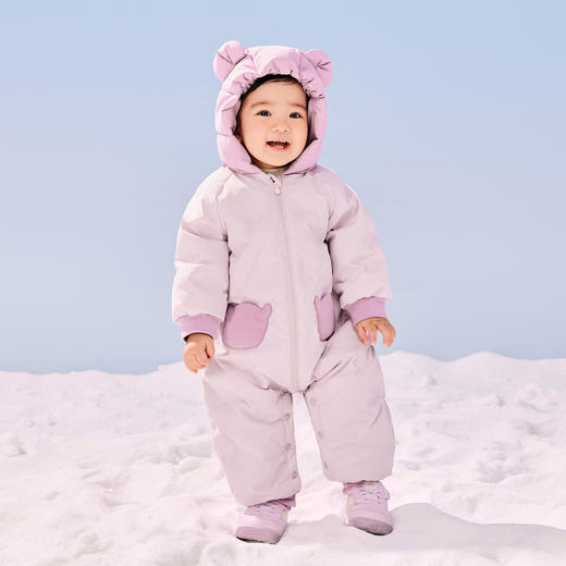 迷你巴拉羽绒服连体衣男女童儿童萌趣连帽爬服冬季新款 商品图2