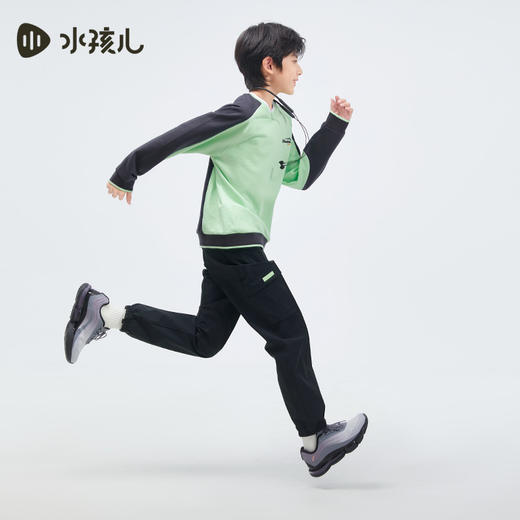 水孩儿童装2024秋冬新款儿童运动裤男童高弹力舒适长裤女童纯色简约裤子 商品图1