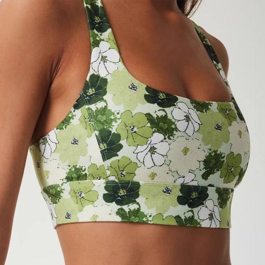 【126元任选2件】跃牌【漫西】系列 印花时尚斜单肩瑜伽服女带胸垫运动文胸健身内衣Y223 商品图1