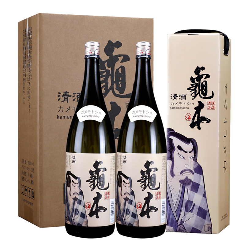 龟本酒清酒 日本原瓶进口 13度 清酒 洋酒 1.8L*2瓶装