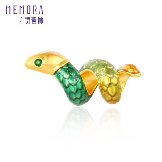 卷卷蛇-小版 金蛇腾飞 足金蛇转运珠国潮中国风黄金生肖蛇宝宝礼物MEMORA诗普琳HP8244 商品图9