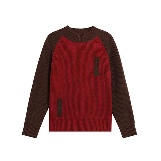 CC-101-689126毛衣女秋冬2024年新款拼色半高领厚款时尚洋气上衣宽松针织打底衫 商品图4