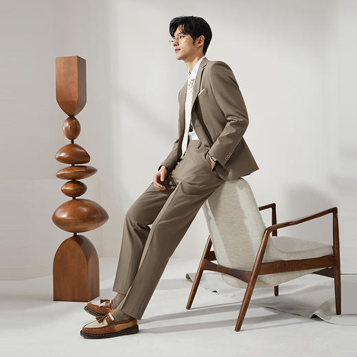 【婚礼季/高端系列】柒牌男士西服套装2025秋季新款商务职场休闲西装礼服	127C70130 商品图3
