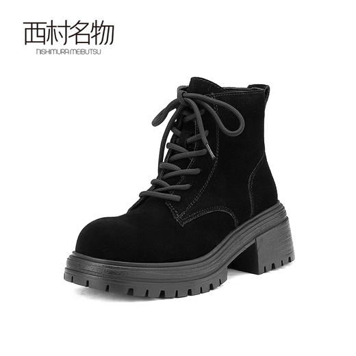 西村名物2024年秋冬新款英伦风*短靴厚底时尚百搭马丁靴女T24DS47841 商品图0