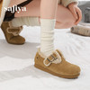 Safiya/索菲娅2024秋冬保暖加绒一脚蹬外穿平底羊羔毛毛勃肯鞋 SF44112035 商品缩略图1