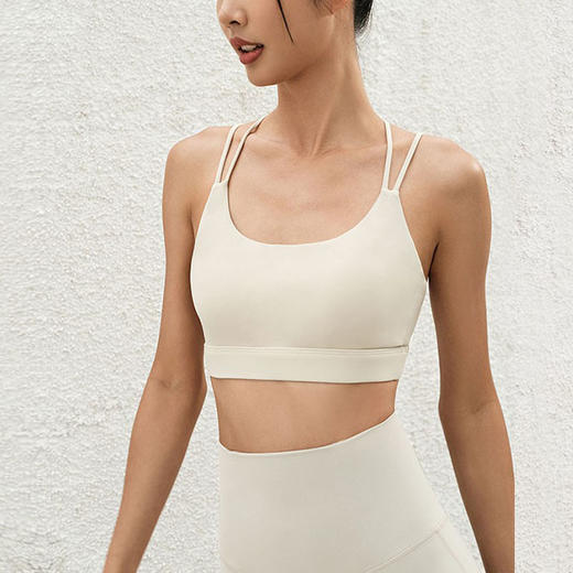 【126元任选2件】跃牌【漫西】系列 欧美背心瑜伽服女细带胸垫运动文胸背心Y196 商品图2
