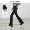 逸阳黑色侧开叉微喇裤女2024年秋季弹力修身高腰显瘦喇叭马蹄长裤9914 商品缩略图0