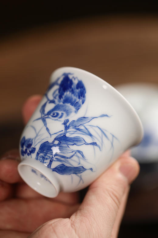 正春堂青花单翠二才盖碗两杯 商品图7