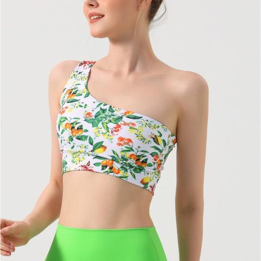 【126元任选2件】跃牌【漫西】系列 花单肩美背心瑜伽服套装女带胸垫运动文胸内衣健身裤Y237 商品图1