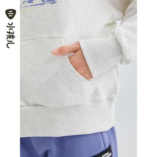 水孩儿童装2024秋冬女童卫衣中大童运动柔软加绒宽松弹性连帽时尚 商品图3