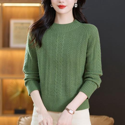 CC-101-689131小个子毛衣秋冬季新款圆领打底针织衫高腰短款厚款上衣 商品图1