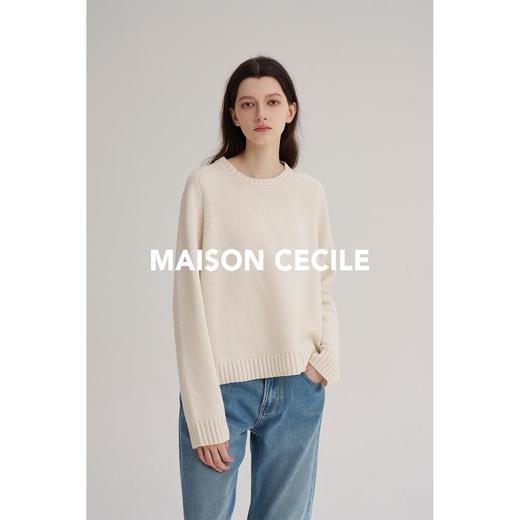 MAISON CECILE四色/全羊绒温暖圆领宽松针织毛衣 商品图3