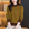 CC-101-689125半高领针织衫女士长袖t恤上衣秋冬季新款2024内搭钉珠毛衣打底衫 商品缩略图2