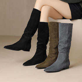 【预售7天】绒面瘦瘦时装靴，百搭极简经典长筒靴MLJ&A929