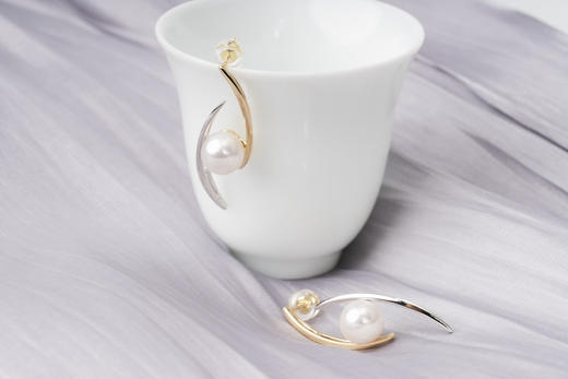 「眼」 Akoya珍珠14k金耳坠 商品图0