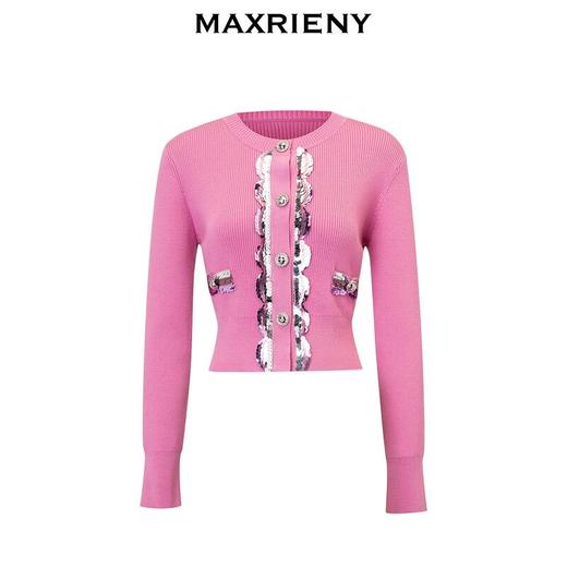 MAXRIENYKitty粉小香套头针织毛衫2024春款修身上衣(货号:MC88JA842) 商品图3