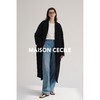 MAISON CECILE米色/黑色重磅羊毛宽松保暖西装领大衣 商品缩略图2