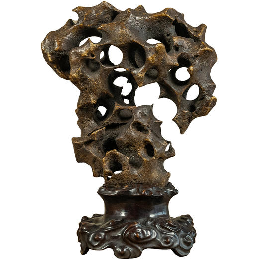 清 太湖石文房赏石（红木座） 商品图5