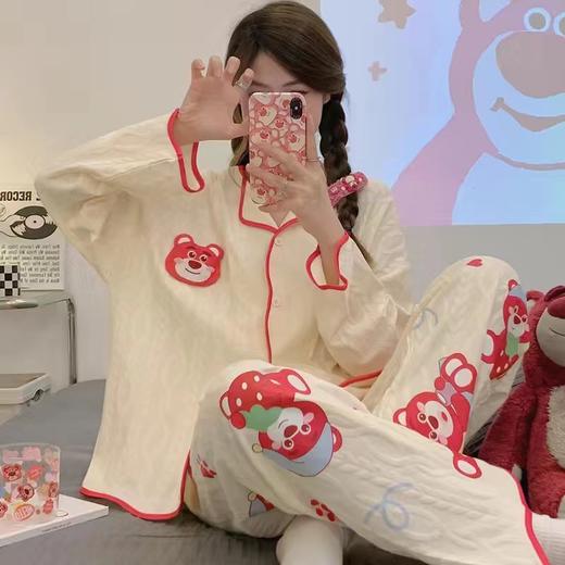 【时髦女孩，简约衫睡衣套装】可爱少女的居家小时光，亲肤宽松舒适透气，新款睡衣女春秋季长袖长裤春秋开衫学生家居服套装QQ 商品图8