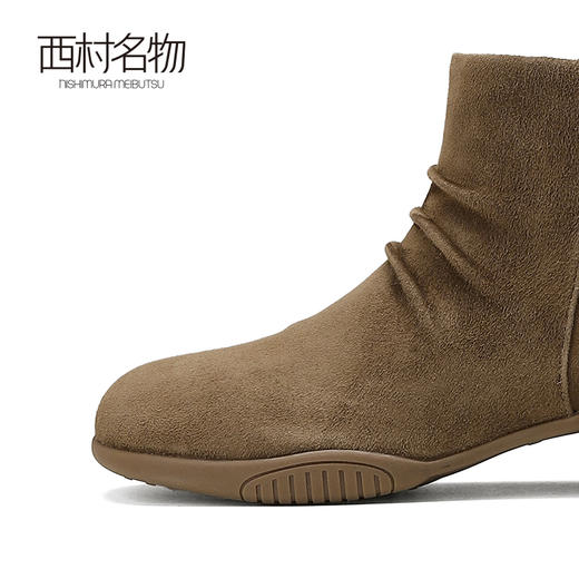 西村名物2024秋冬新款休闲拉链款美拉德厚底粗跟马丁靴女X24DS47311 商品图3