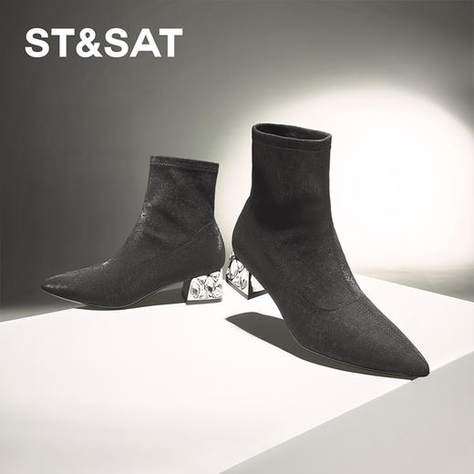 星期六闪耀钻跟显瘦百搭时装靴SSC4116357 商品图0